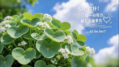 5月你好-心叶草的祝福