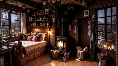 【雪景】温暖的木屋