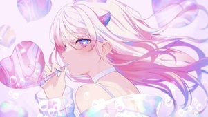 吹泡泡的女孩