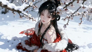 古风红衣美女