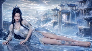 云海仙宫古风清冷美女