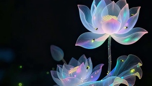 萤火虫与荷花的约会