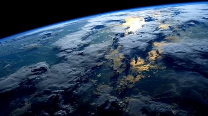 4k太空看地球夕阳