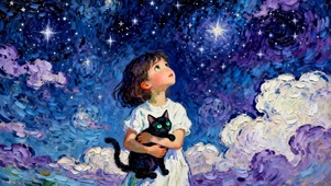 女孩与猫咪
