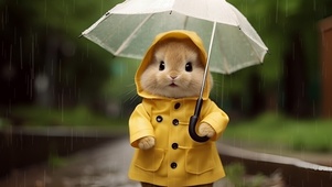 雨中萌兔兔