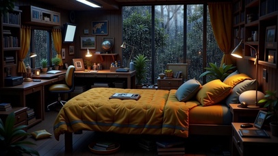 【雨景】林中的卧室