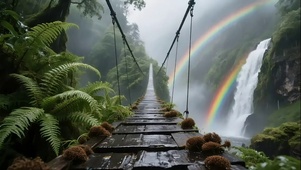 清新绿色森林吊桥