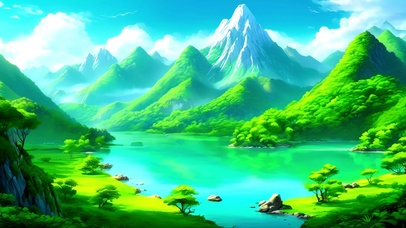 唯美雪山与青山