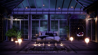 雷雨天舒适的卧室