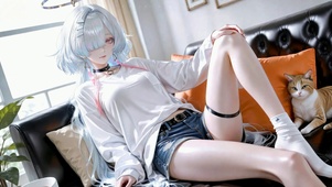 银发美少女居家日常莫宁