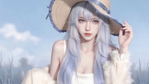 冬季蓝发护眼美女