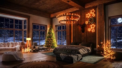 呼啸的暴风雪舒适的室内