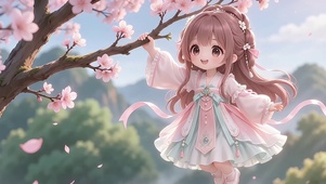 古风二次元可爱樱花少女
