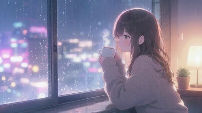 观雨女孩