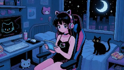 像素风电竞少女