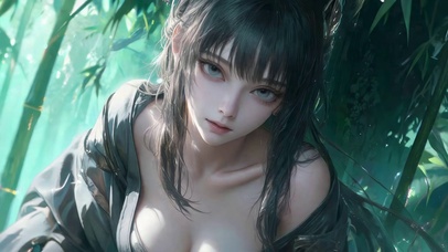 竹林古风美少女