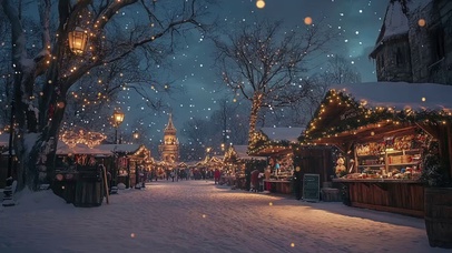 静谧冬日小镇圣诞集市