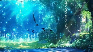 护眼海底鱼群带鱼屏