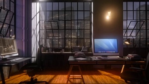 夜晚办公室
