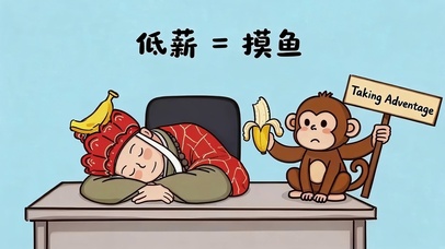 底薪=摸鱼