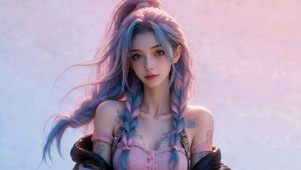 柔粉蓝调少女 4K超清