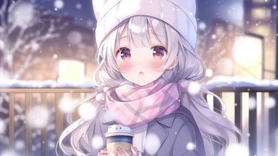 雪中小女孩