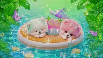 夏日清凉小狗