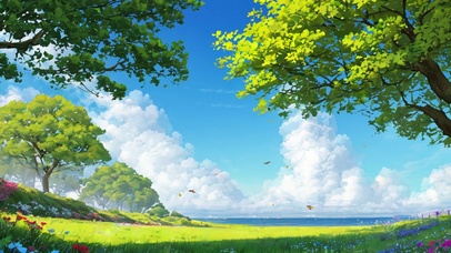 风和日丽晴天白云