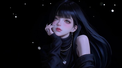 纯欲长发甜美女孩