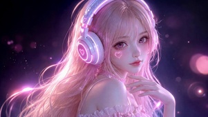 梦幻粉发赛博甜酷美少女