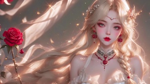 阳光清纯优雅金发马尾辫美女