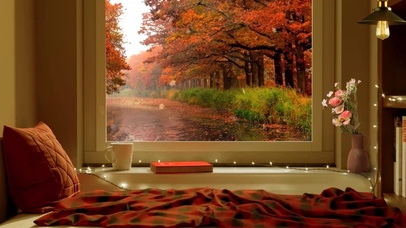 窗外唯美秋季风景