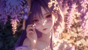 唯美紫藤花下少女
