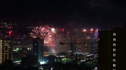 万家灯火新年烟花夜