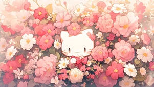 4K 花丛猫咪
