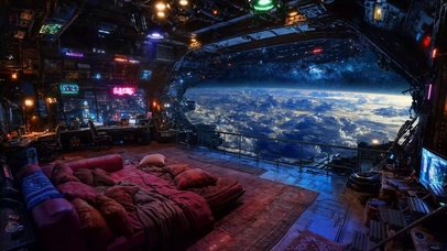 赛博朋克星际房间