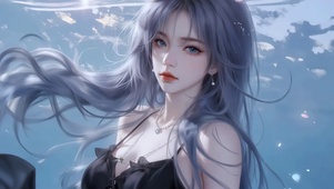 云空水境蓝发美少女