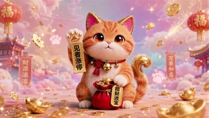 涨停招财猫 无缝循环