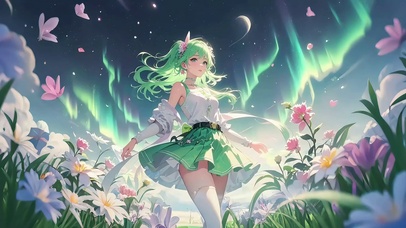 4K 极光绿藤少女