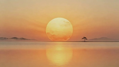 治愈夕阳意境风景