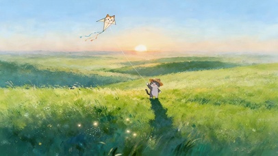 草原猫咪放风筝