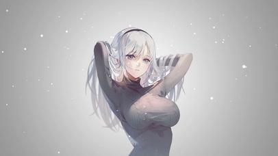 毛衣女孩雪