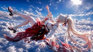 云海之上的狐耳和服美少女