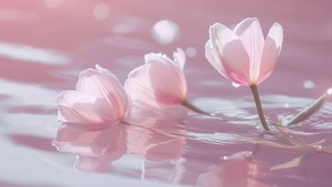 水中粉色小花