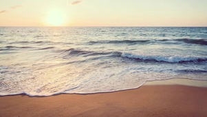 落日余晖 浪漫海边