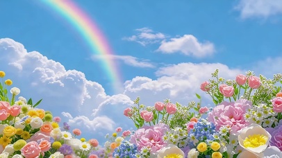 彩虹鲜花