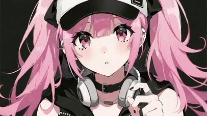 动漫美女双马尾粉毛少女可爱