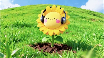 享受音乐的向日葵