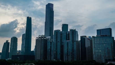 4k广州商务大楼日转夜