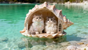 海螺两只猫咪